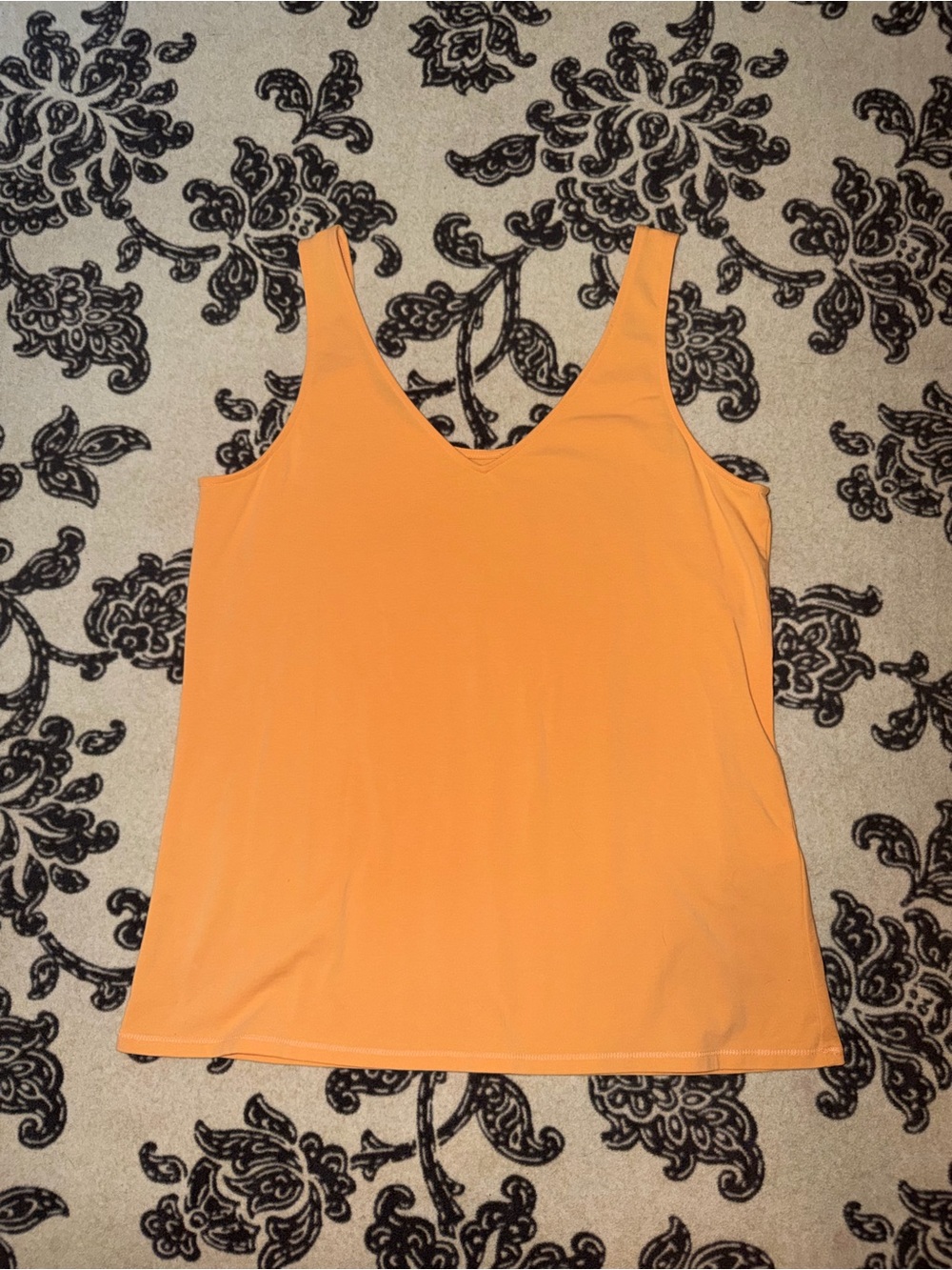 Sleeveless V-Neck Tank Top in Orange